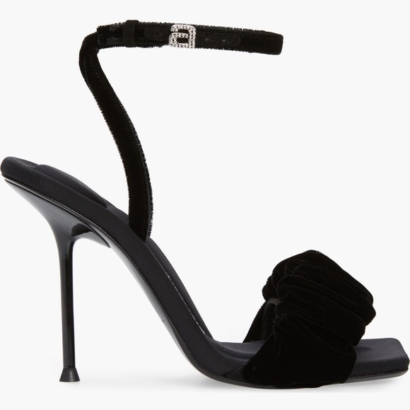 Alexander Wang Julie Scrunchie Strap Velvet Sandal - Picture 11 of 11